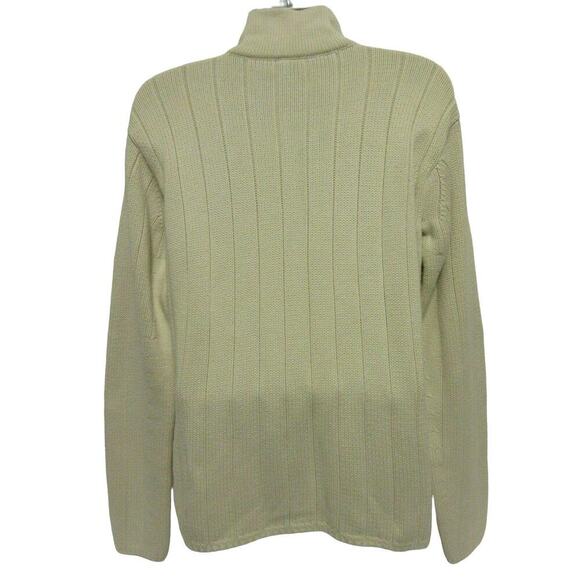 Vtg Polo Jeans Mens Large Ralph Lauren Cream Off White Cable Knit Sweater Y2K 90 - Picture 8 of 10